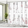 thumbnail image 5 of Ambesonne Fashion Shower Curtain, Cartoon Fashion Ladies, 69"Wx84"L, White Pink, 5 of 5
