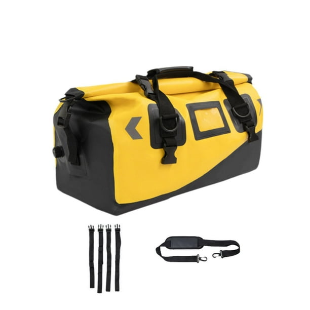 Bolsa trasera para motocicleta, mochila ligera, bolsa de lona, bolsa para asiento trasero de motocicleta Amarillo 66L
