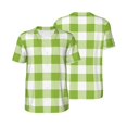 thumbnail image 6 of Rocae White Green Plaid for Breathable Men's Baseball T-Shirt Fashionable Casual Baseball Jersey, Moisture-wicking Sportswear Small, 6 of 9