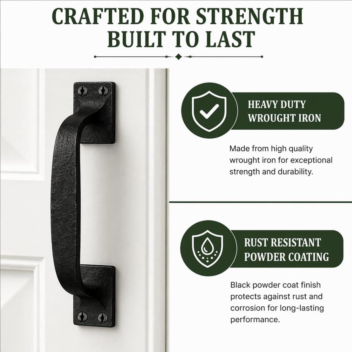 Renovators Supply 10 Pack Cabinet Handles 6" Black Wrought Iron Drawer Pulls/Kitchen Cabinet Handles w/Screws