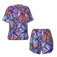 thumbnail image 5 of Picia Watercolor Butterflies Pajamas Sets for Women Soft Short-Sleeved Pjs with Lounge Shorts Two Piece Sleepwear-X-Large, 5 of 9