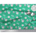 thumbnail image 2 of Soimoi Green Heavy Canvas Fabric Leaves & Anemone Floral Print Sewing Fabric Yard 58 Inch Wide, 2 of 3
