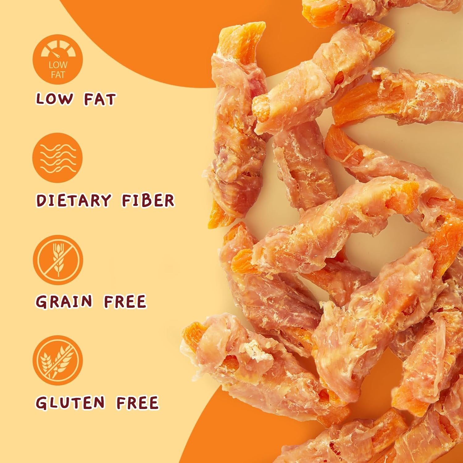 (5 pack) Jungle Calling Skinless Chicken Gluten-Free & Grain-Free Wrapped Sweet Potato Chewy Dog Treats, 14-oz bag