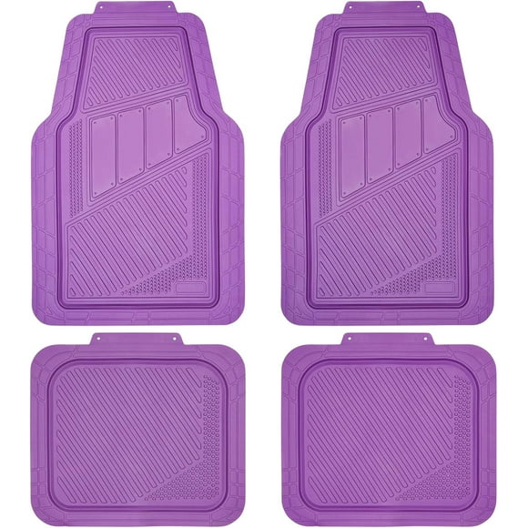 4-Piece Universal Car Floor Mats Purple Waterproof All-Weather Automotive Floor Mats Heavy Duty Durable Non-Slip Floor Liners