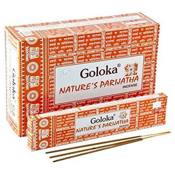 Goloka Parijatha Incense Sticks Agarbatti Indian Natural Fragrance Hand Rolled Pack of 3