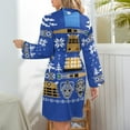 thumbnail image 6 of Doctor Ugly Sweater Who Night Robe Long Sleeve V Neck Robe With Belt Women's Sleepwear Dresses, 6 of 9