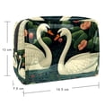 thumbnail image 5 of SwanCosmetic Storage Bag with Zipper, Printed Design - Makeup Pouch, Small Bag, Portable Leather Toiletry Bag - Travel Toiletry Bag for Men - and Girls Out and about, 5 of 6
