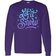 thumbnail image 3 of Inktastic Winter Let It Snow Lettering in Blue with Snowflakes Long Sleeve T-Shirt, 3 of 5