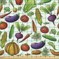 thumbnail image 2 of Ambesonne Vegetable Fabric by the Yard Upholstery, Autumn Harvest Sketching, 1 Yard, Multicolor, 2 of 5