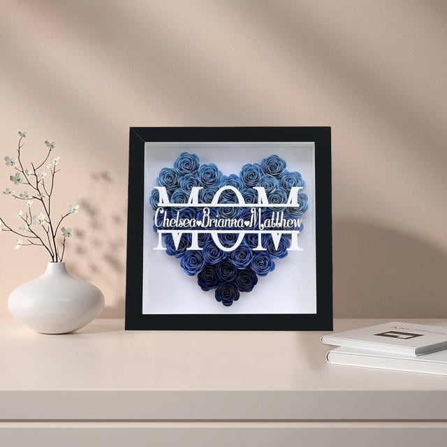 YAOMOBB Floral Shadow Box Frame Eye catching Flower Shadow Box Exquisite Print Mothers Day Gift Home Decor