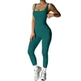 thumbnail image 2 of Women Casual Comfort Workout Halter Straight Leggings Jumpsuits Hidden Scrunch One Piece Adjustable Strap Yoga Outfit Rompers, 2 of 5