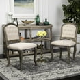 thumbnail image 2 of SAFAVIEH Eloise French Leg Dining Chair - Set of 2, Beige/Rustic Oak, 2 of 5