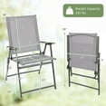thumbnail image 3 of Demifill Set of 4 Patio Folding Chair Set, Folding Chairs with Rustproof Metal Frame, Patio Chairs with Strong 330 lbs Bearing Capacity, Reclining Patio Chairs for Outdoor, Gray, 3 of 6