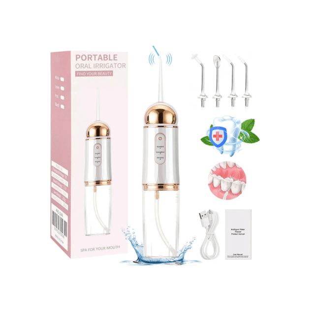 Irrigador Bucal Dent al De Dientes Eléctrico Y Recargable color blanco