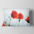 thumbnail image 2 of Designart Poppies on Background of Sea - Floral Throw Pillow - 12x20, 2 of 5