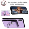 thumbnail image 2 of Allytech Wallet Case for Apple iPhone XS/X with Ring Holder Stand, Vintage Premium PU Leather 8 Cards Slots Shockproof Bumper Anti-Scratch Magnetic Closure Case Cover for iPhone XS/X,Purple, 2 of 6