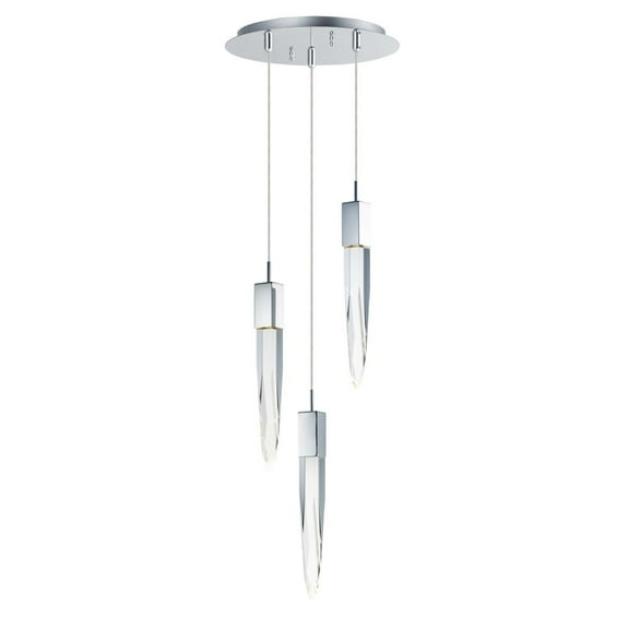 ET2 Quartz 3-Light LED Pendant - Polished Chrome - E31243-20PC