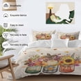 thumbnail image 3 of Fall Thanksgiving Bedding Duvet Cover Set Twin Size 4 Pieces Pumpkin Sunflowers Linen Texture Bedding Set with Zipper Closure, 1 Comforter Cover 68x86 Inches 1 Flat Sheet & 2 Pillow Cases, 3 of 7