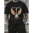 thumbnail image 5 of Men's T-Shirt WALLEN NASHVILLE,TENNESSEE Guitar Wings Short Sleeve Casual Tee Classic Crew Neck T-Shirt for Men, Black 4XL, 5 of 6