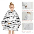 thumbnail image 6 of Spooky Halloween Pattern Blanket Hoodies for Kids 6-13YR Oversize Wearable Blanket Hoodies for Boys Girls Teens, 6 of 7