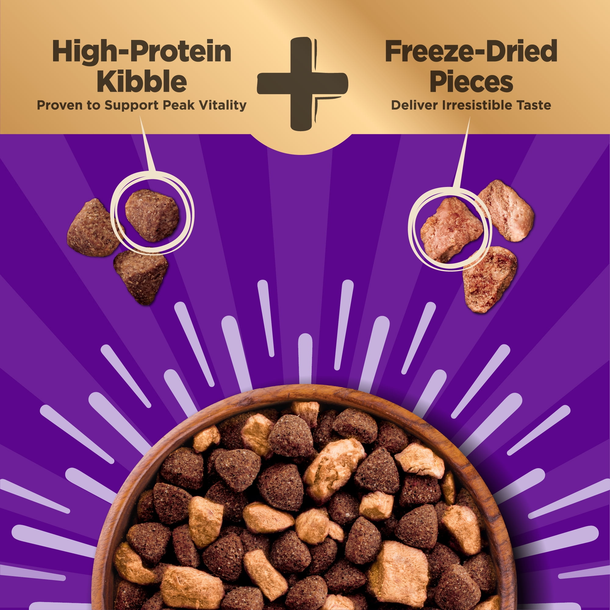 Wellness CORE+ Adult Dry Dog Food with Freeze Dried Pieces, Grain Free Kibble+, Natural, High Protein, Chicken Free, Whitefish, Herring, and Salmon Recipe, 10 lb Bag