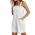 thumbnail image 4 of BUIGTTKLOP Jumpsuits for Women,Women's 2024 Summer Casual Rompers Loose Waffle Knit Short Overalls Adjustable Strap Jumpsuit Button Up Comfy Rompers Sleeveless Jumpers with Pockets, 4 of 6