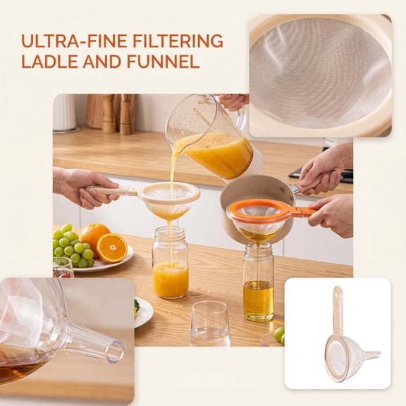 Fine Mesh Strainer with Handle, Small Plastic Strainer for Juice Tea Coffee Kefir and Soy Milk, Kitchen Filter Cup with Removable Mesh B