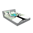 thumbnail image 2 of Ambesonne Tree Fitted Sheet & Pillow Sham Set, Green Friendly Earth, Full, Green Black Blue, 2 of 2
