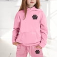 thumbnail image 2 of Huowey Vacation Outfits Winter Spring Tracksuit 2 Piece Sets Hoodies Letter Print Long Sleeve Pullover Sweatshirt Sweatpants Casual Sweatsuits For Youth Dailywear,Pink,12-13 Years, 2 of 4