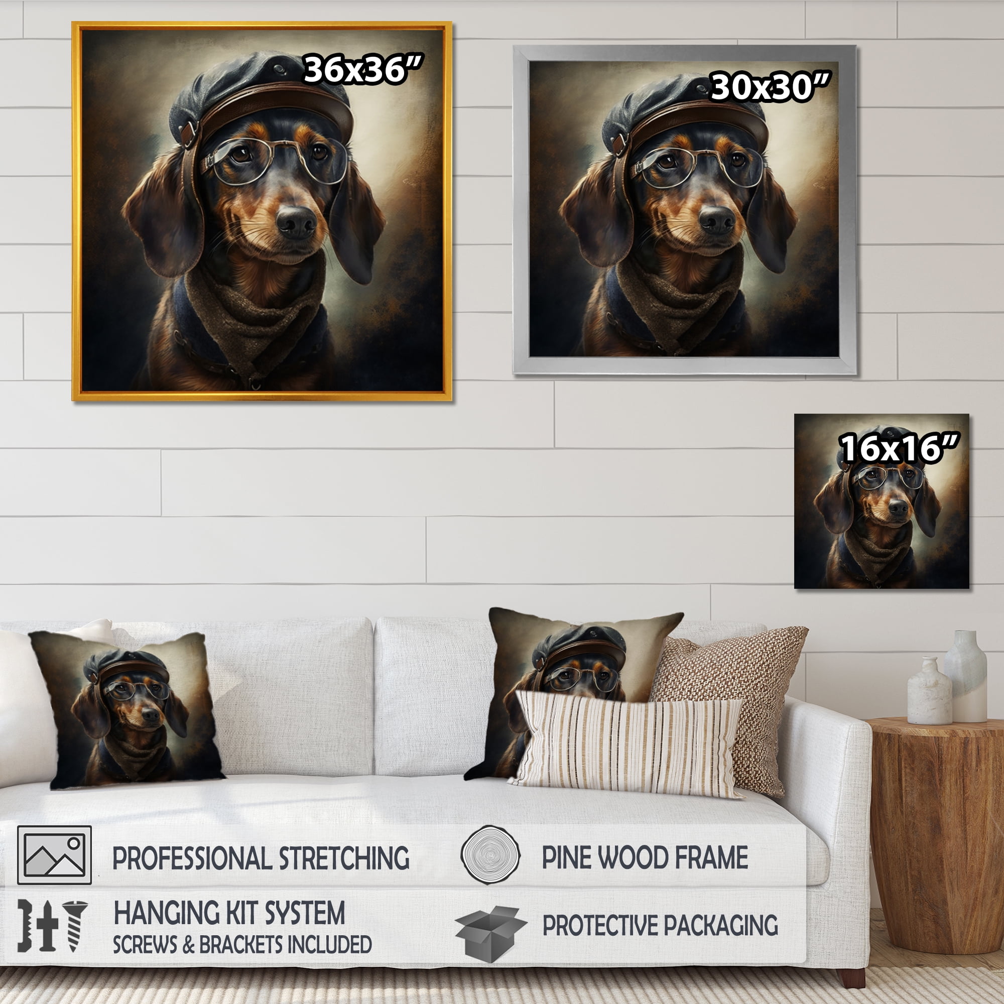 Designart Dog Portrait Canvas Wall Art