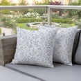 thumbnail image 4 of Abstract Flowers Pillow Covers 2 Pack Light Blue Dandelion Lavender Floral Wild Botanical Leaves Pillowcase Waterproof Outdoor Throw Pillow Cover for Patio Garden Square Cushion 16”x16”, 4 of 9
