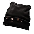 thumbnail image 1 of Tuque Tricotée à Revers pour Femmes et Adolescentes avec Chat et Chaton, Bonnet d'Hiver pour l'Extérieur, Extensible, pour Ski, 1 of 5