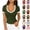 #02 Army Green, variant on Ribbed T Shirts for Women Color Block Trim V Neck Low Cut Short Sleeve Tops Slim Fit Stretchy Daily Casual Summer Tees,L,#02 Pink