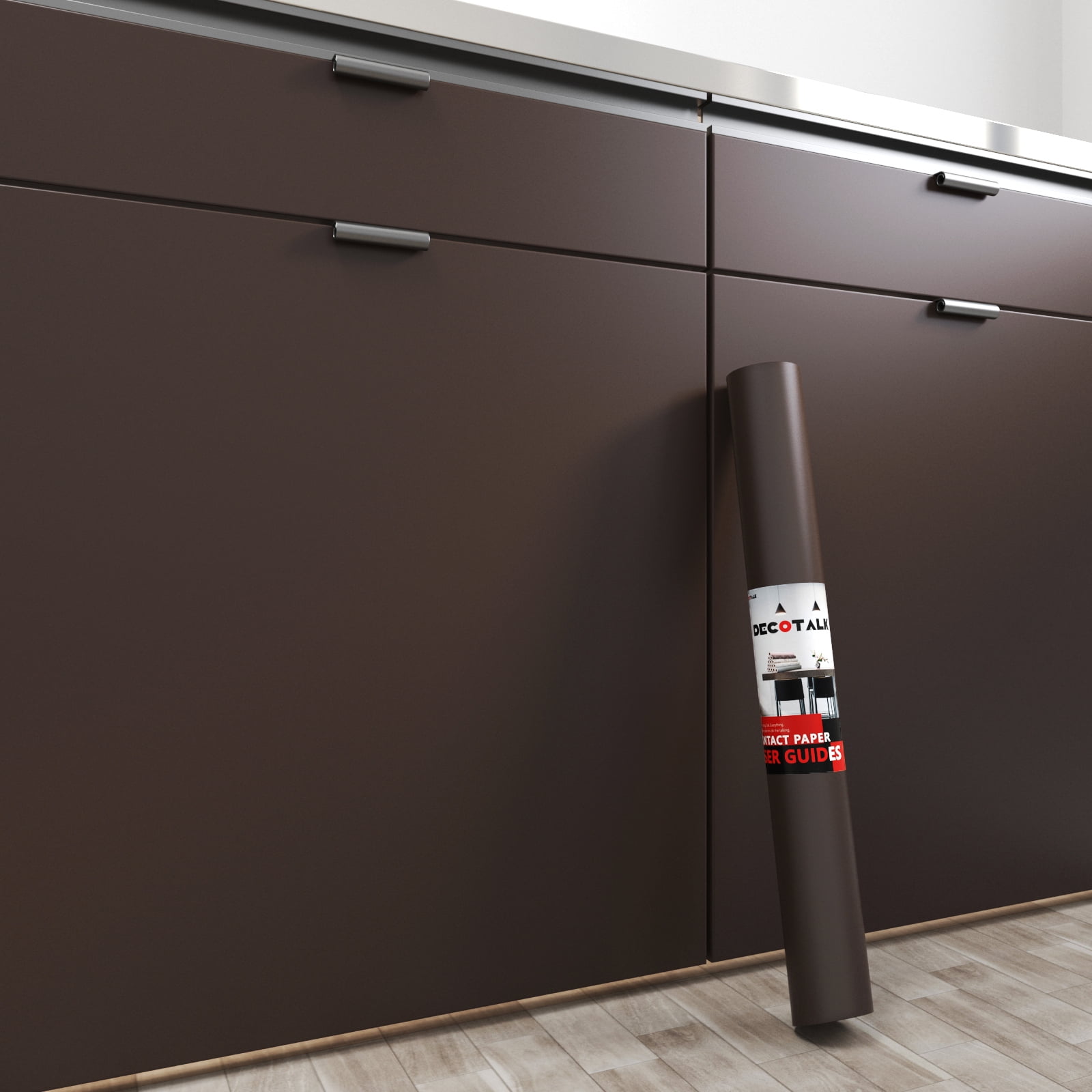 Decotalk Dark Brown Contact Paper Peel and Stick Wallpaper Self
