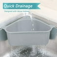 thumbnail image 3 of KITCHENMAX Sink Basket, Eutreec Triangular Multifunctional Drain Shelf Sink Storage Rack Kitchen Sucker Storage Holder Sink Corner Strainer Bathroom Hanging Shelf Soap Box Organizer (Gray), 3 of 6