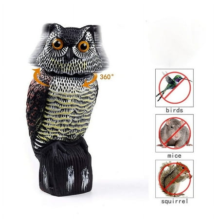 Atopo Owl Decoy Bird Deterrent Weatherproof with 360° Rotating Head