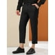 thumbnail image 2 of Pantalones de vestir cortos plisados ajustados de color liso hasta el tobillo para hombre 32 Negro Unique Bargains Pantalones, 2 of 6