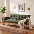 thumbnail image 3 of FENGFAN 69 Inch Teddy Fleece Adjustable Sofa Bed 3-Seater Green 69x31.3x30.7 in 1 Pack, 3 of 9