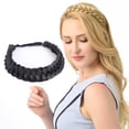 thumbnail image 1 of DIGUAN Enorme 2 hebras de pelo sintético grueso trenzado diadema clásica trenzas trenzadas elásticas postizo mujeres niña accesorio de belleza 4 oz (negro natural), 1 of 5