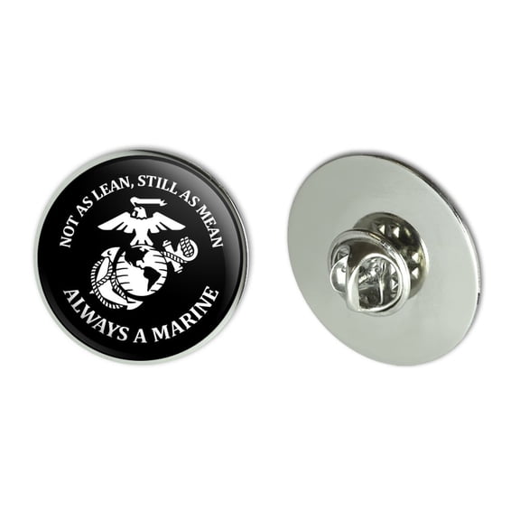 Not as Lean Still as Mean Always a Marine USMC White Black Officially Licensed Metal 1.1" Tie Tack Hat Lapel Pin Pinback