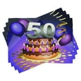 thumbnail image 1 of Ambesonne 50th Birthday Place Mats Set of 4, Cake with Candles, Standard Size, Multicolor, 1 of 6