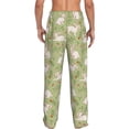 thumbnail image 3 of Uemuo Cute Rabbit And Flower Pattern Men's Wide Leg Palazzo Lounge Pants with Pockets Light Weight Loose Comfy Casual Pajama Pants-Small, 3 of 9