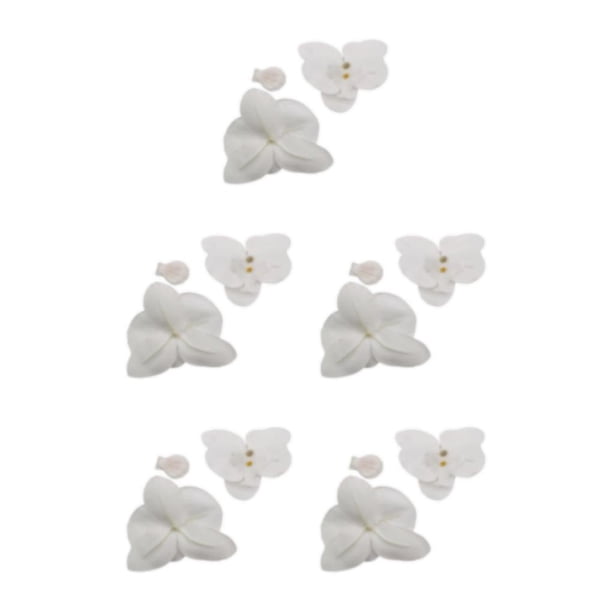 Cabezas de orquídeas artificiales Wosthever 50 Uds. Seda Blanco