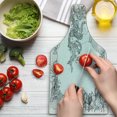 thumbnail image 3 of Mermaid Cutting Board, Mermaid in Seashells Starfish Coral Reef Frame Culture Myth Art, Decorative Tempered Glass Cutting and Serving Board, Wine Bottle Shape, Grey White, by Ambesonne, 3 of 5