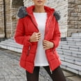 thumbnail image 2 of Zshosam Women's Plus Size Winter Windproof Warm Down Coats Waterproof Hooded Puffer Jacket(Red,XXL), 2 of 4