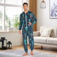 thumbnail image 6 of FORMRS Onesies Pajama for Adults Unisex Hoodie Winter Jumpsuit One Piece Sleepwear, Sizes S-2XL, Green Jellyfish Pattern, 6 of 7