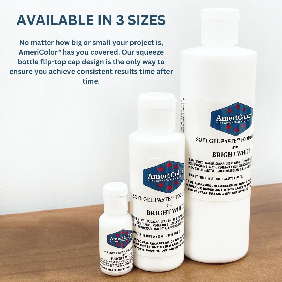 AmeriColor, Soft Gel Paste Food Color, Bright White .75 oz