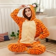 thumbnail image 3 of Tiger One-Piece Pajamas Cartoon Animal Onesies Sleepwear Jumpsuit Nightgown Loungewear Kigurumi Nightgown Onesie Flannel Animal, 3 of 6