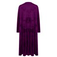 thumbnail image 4 of Elainilye Fashion Dresses for Women Plus Size Solid Color Mid-length Dress Bubble Sleeves To Beat The Dress,Purple, 4 of 8