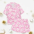 thumbnail image 4 of Ensemble de Pyjama en Soie pour Garçon Imprimé Manches Courtes à Boutons Ensemble de Tenue d'Intérieur Ensemble de Pyjama Décontracté pour Filles Pjs Enfants Garçons Filles Mode, 4 of 5